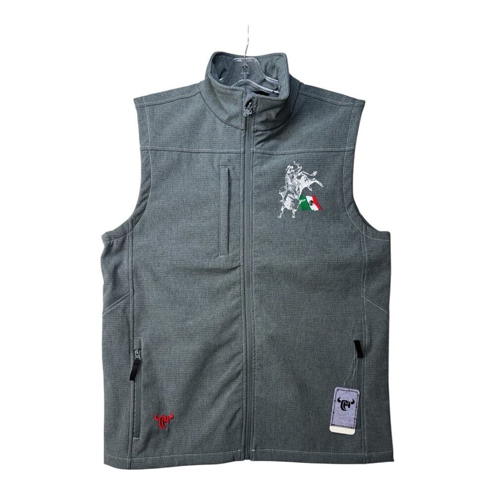 Cowboy Hardware Soft Shell Vest Men’s Large Fuerte Bull Mexico Flag NWT
